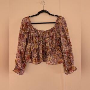 🎀$5 Timing Floral Blouse - Purple and Yellow